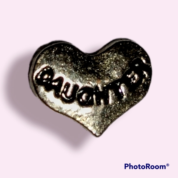 Silver Daughter Heart Floating Charm - Picture 1 of 1
